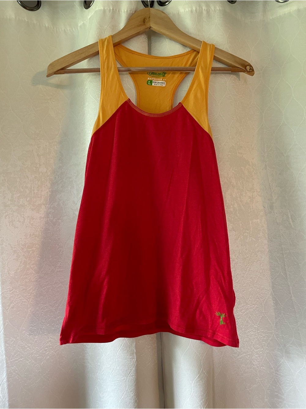 Cariloha Red & Yellow Racerback Tank Top